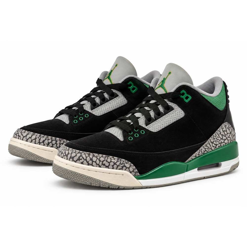 Nike Air Jordan 3 Retro Pine Green Black Suede CT8532-030 Mens Size 12